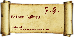 Felber György névjegykártya